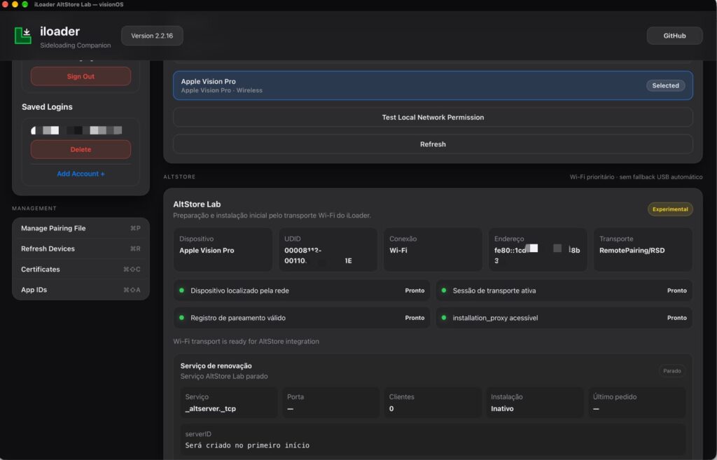Como consegui fazer Sideload sem fio no Apple Vision Pro 1 PHOTO 2026 08 18 20 30 01 1